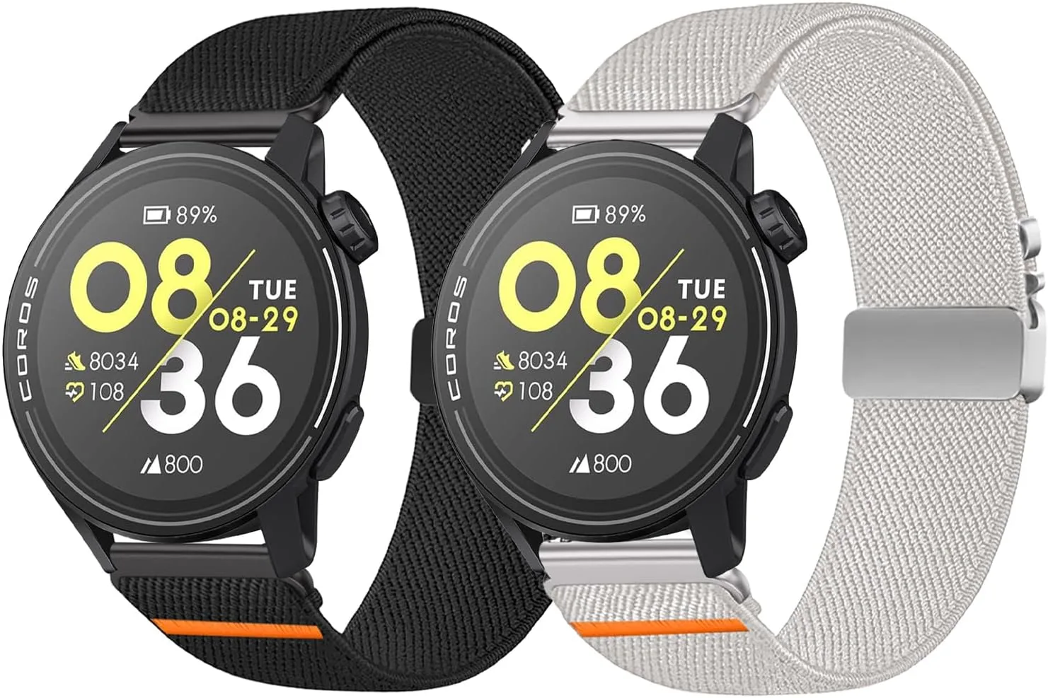 Nylon Bands 22mm Compatible with COROS PACE 3/APEX 4 42mm/APEX Pro/APEX 2 Pro/APEX 46mm/PACE Pro Adjustable Sport Replacement Straps for Women Men