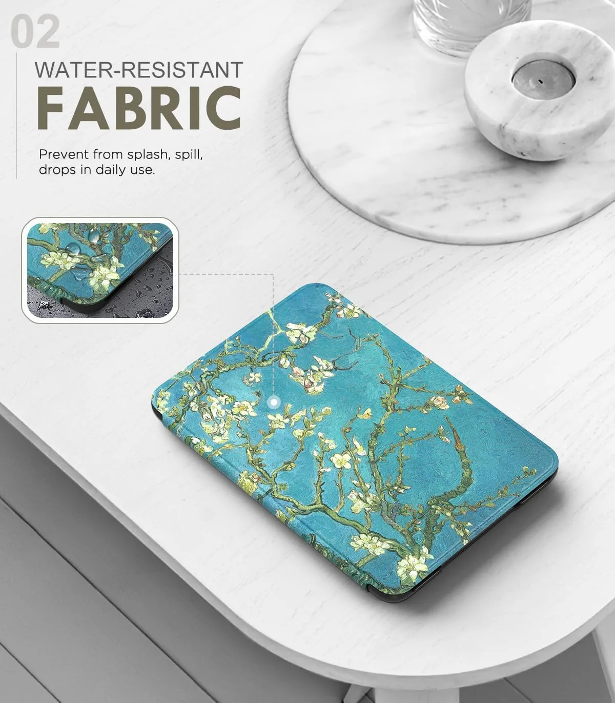 MoKo Case for 6" Amazon Kindle Basic 11th Gen 2024/2022, Apricot Blossom