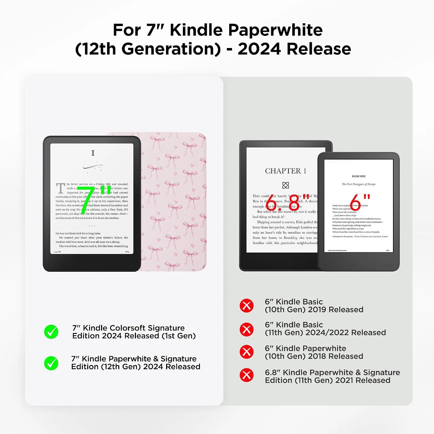 SESENSE Magnetic Case for 7'' Kindle Paperwhite 12th Gen 2024 & Colorsoft