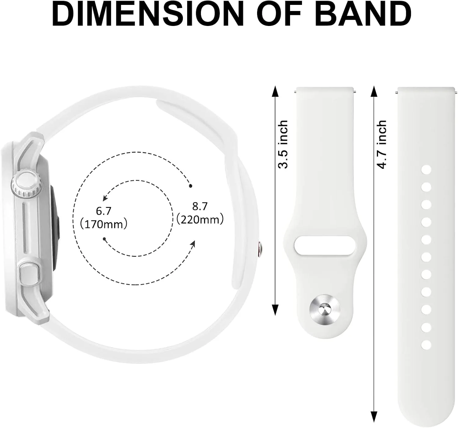 Amzpas Silicone Band for Coros PACE 2/ APEX 42mm/ APEX 2, 20mm Quick-Release Replacement Wristband Sport Strap for Men Women