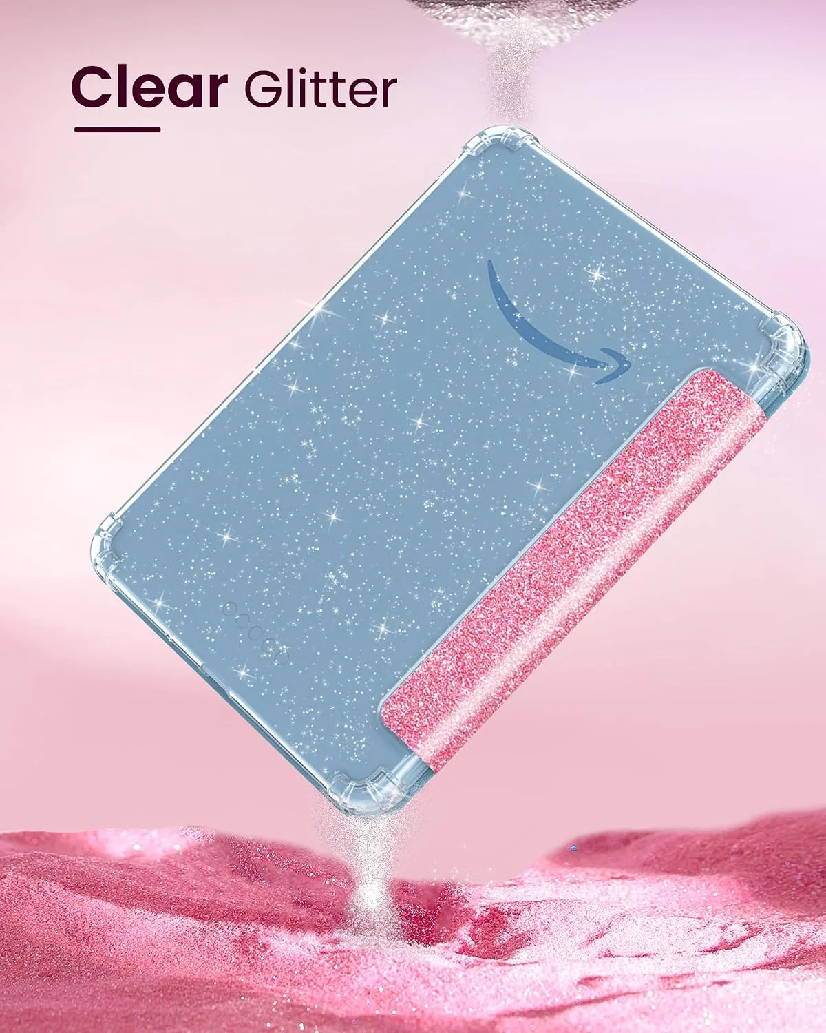 MoKo Case for 6" Kindle Basic 12th Generation 2026, Glitter Pink