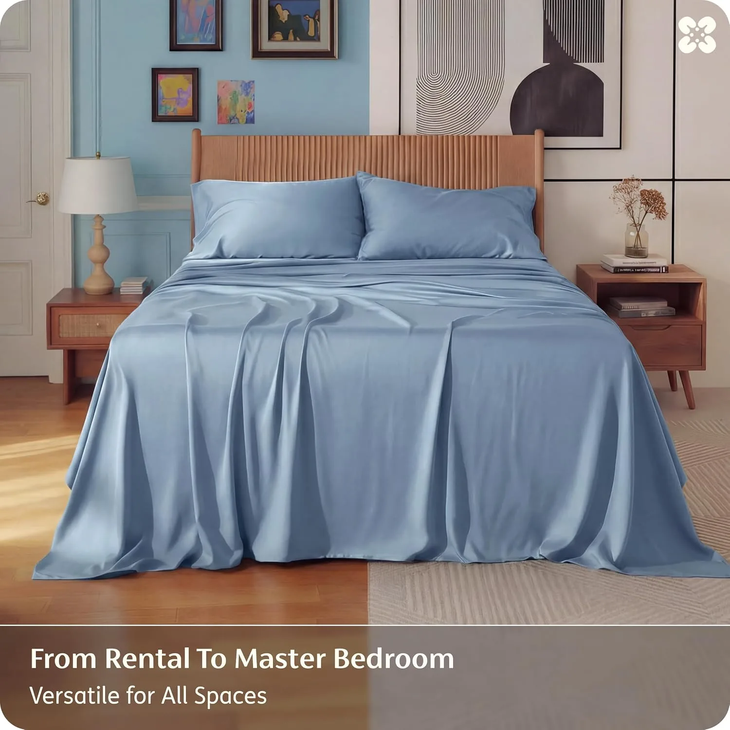 Bedsure PureWoven 100% Rayon Derived from Bamboo, Full Size Sheets, 4 PCS