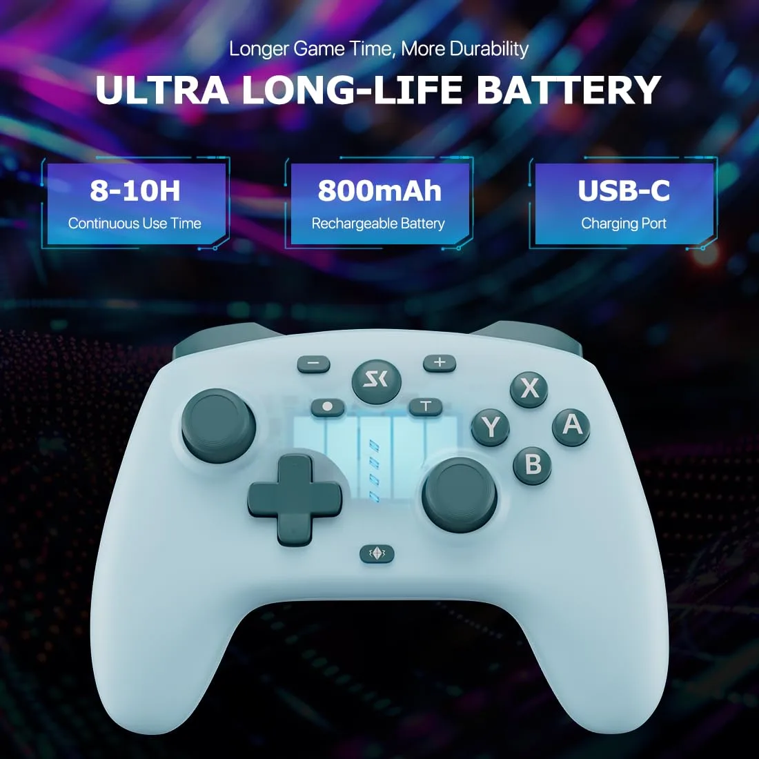 Wireless Switch Controller for Switch/Switch 2/Lite/OLED/PC Controller with 2.4G Adapter, 2 Pack Switch Controller with Hall Joysticks & Hall Triggers, Switch Pro Controller with Wake-up, 2 Back Programmable Buttons, Turbo Function