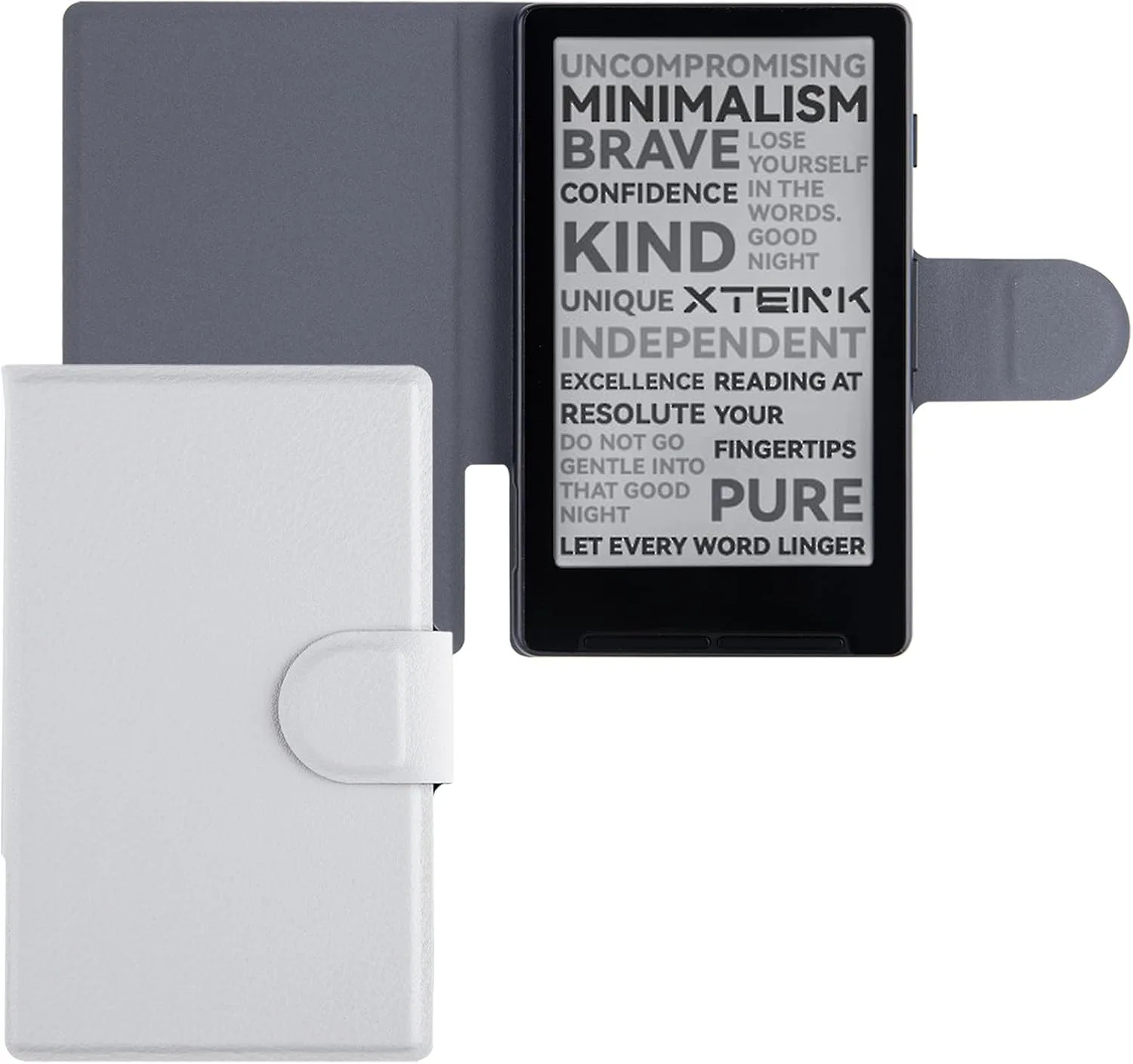 Magnetic Case for Xteink X4,PU Leather Slim Cover, White