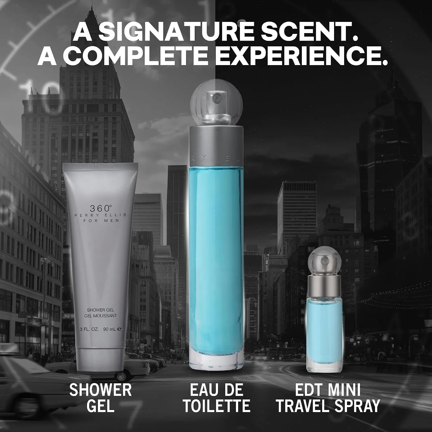 Perry Ellis 360° for Men 3-Piece Gift Set, EDT, Mini EDT & Shower Gel