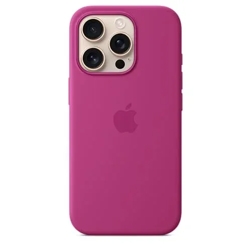 Apple iPhone 16 Pro Silicone Case with MagSafe and Camera Control: Lightweight Phone Case, Wireless Charging Compatible, Smooth Matte Finish; Fuchsia
