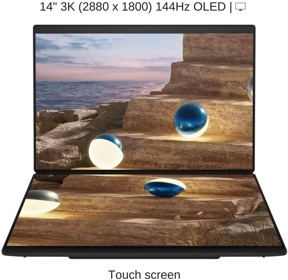 HIDevolution [2026] ASUS Zenbook Duo UX8407AA Gray Dual 14" 3K 144Hz OLED Touch, 1.6 GHz Ultra 9-386H, Intel Graphics, 32 GB LPDDR5X RAM, 1 TB PCIe SSD, Windows 11 Home