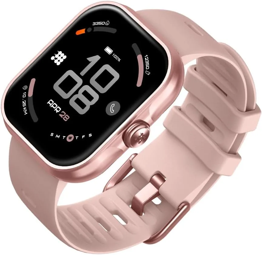 Cubitt Viva Lite Smartwatch, 1.85” AMOLED, Built-in GPS, Bluetooth Calls, VITA AI Assistant, Route Navigation, Compass, 100+ Sports Modes, 3ATM Water Resistant, Offline Music — Rose Gold