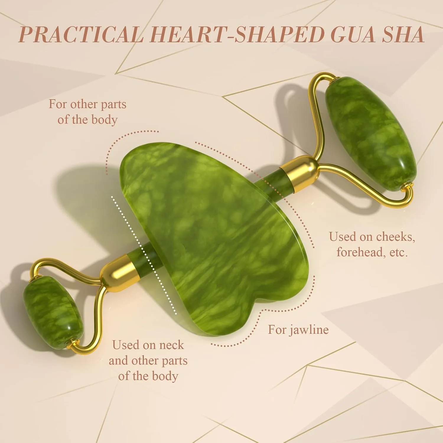 Gua Sha & Jade Roller Set for Face and Body