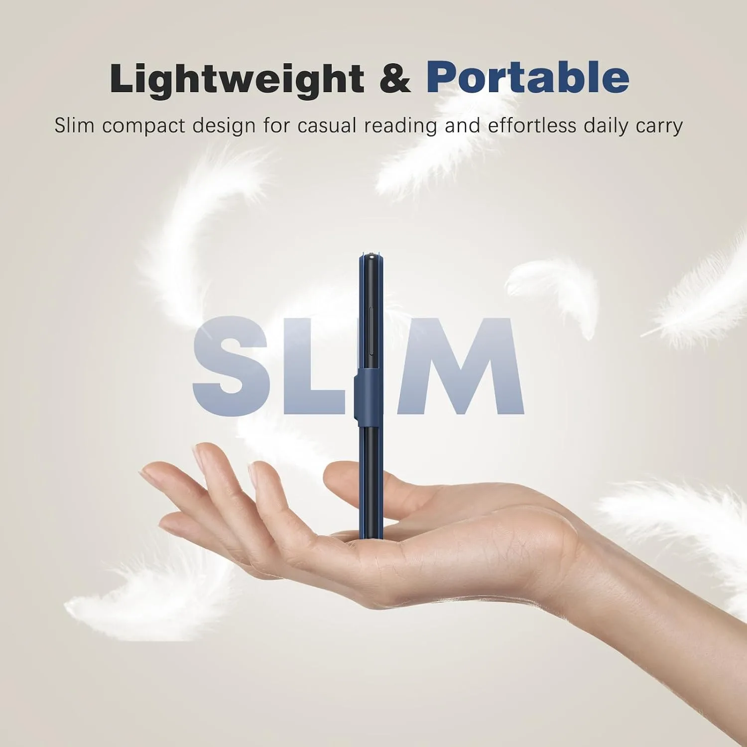 MoKo Magnetic Slim Folio Case for 3.7" XTEINK X3 eReader 2026, Navy Blue