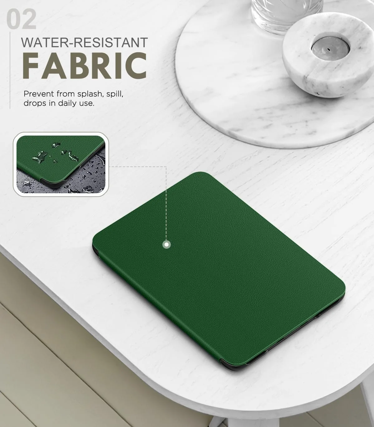 MoKo Case Fits 6" e-Reader 2024/2022 Lightweight Cover, Lotus Leaf Green