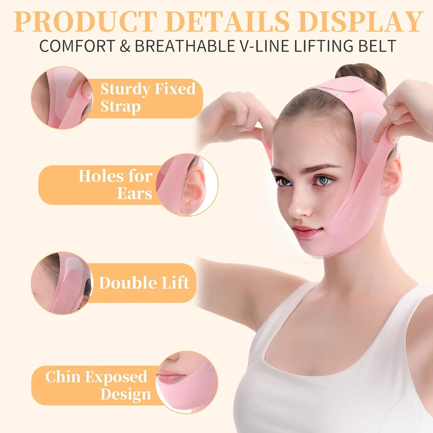V Line Lifting Mask, Anti Aging Facial Mask for Firming and Contouring V Shape Lift Enhance Skin Elasticity Reduce Fine Lines Revitalize Skin for All Skin Types