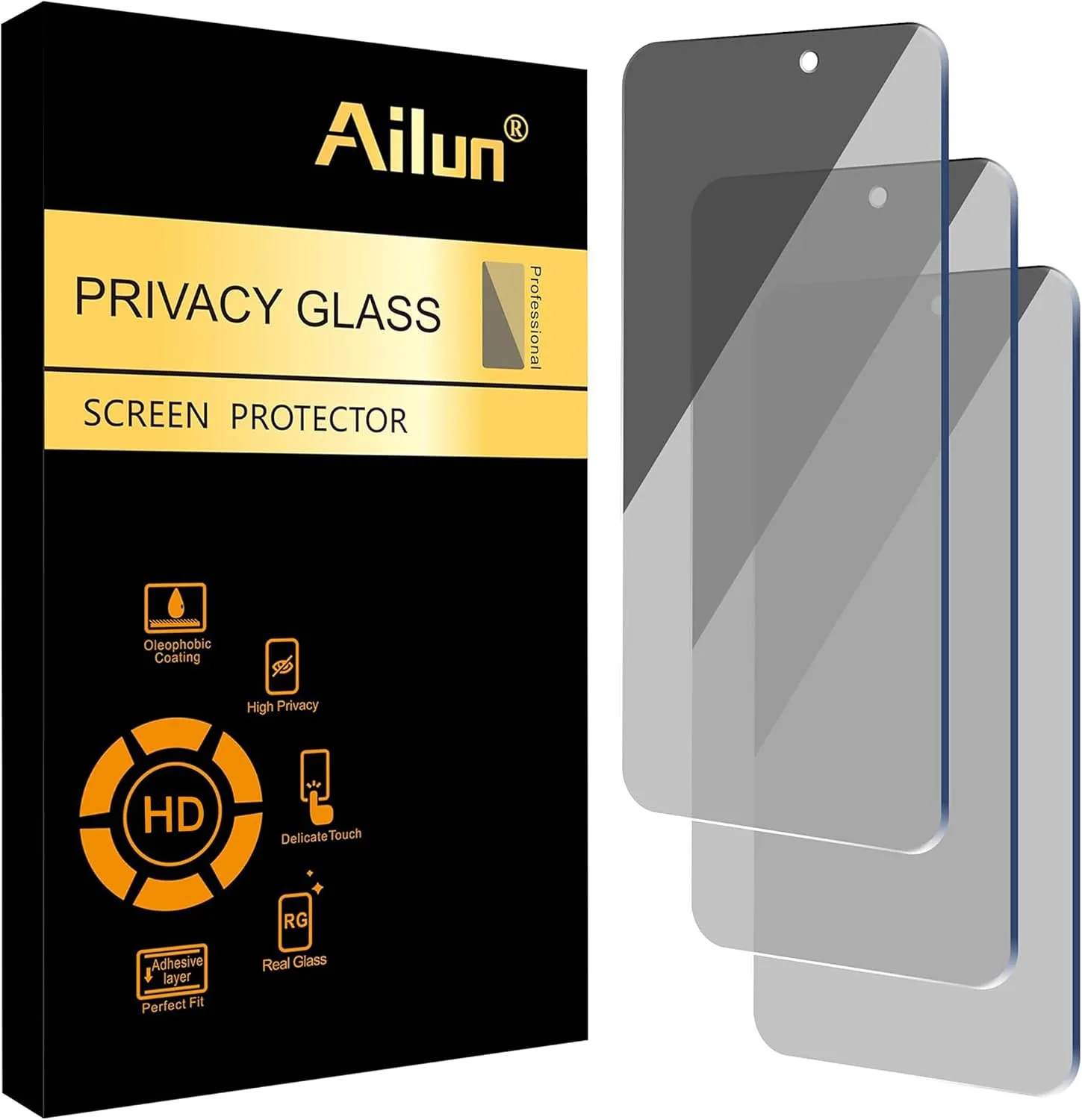 Protector de pantalla privacidad Ailun para iPhone 16 Plus / 15 Plus / 15 Pro Max 6.7 pulgadas