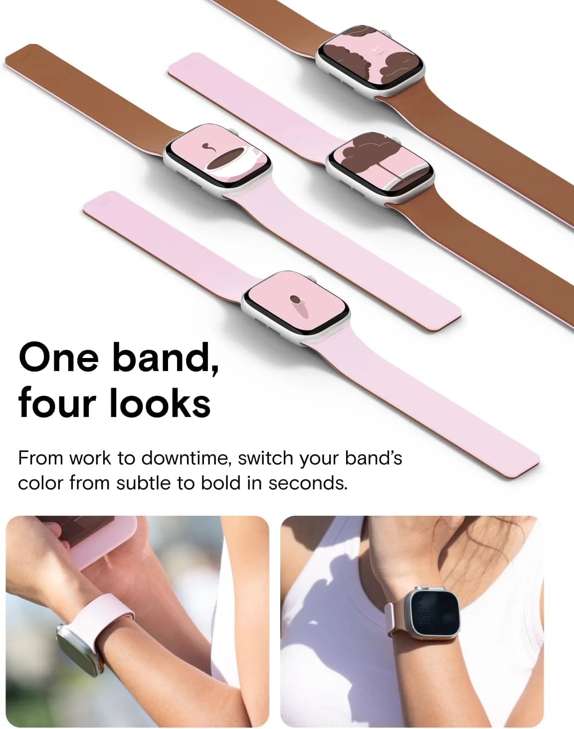 MOFT Snap Duo Watch Bands, Duo-Color Watch Band for Women &Men Daily Wear