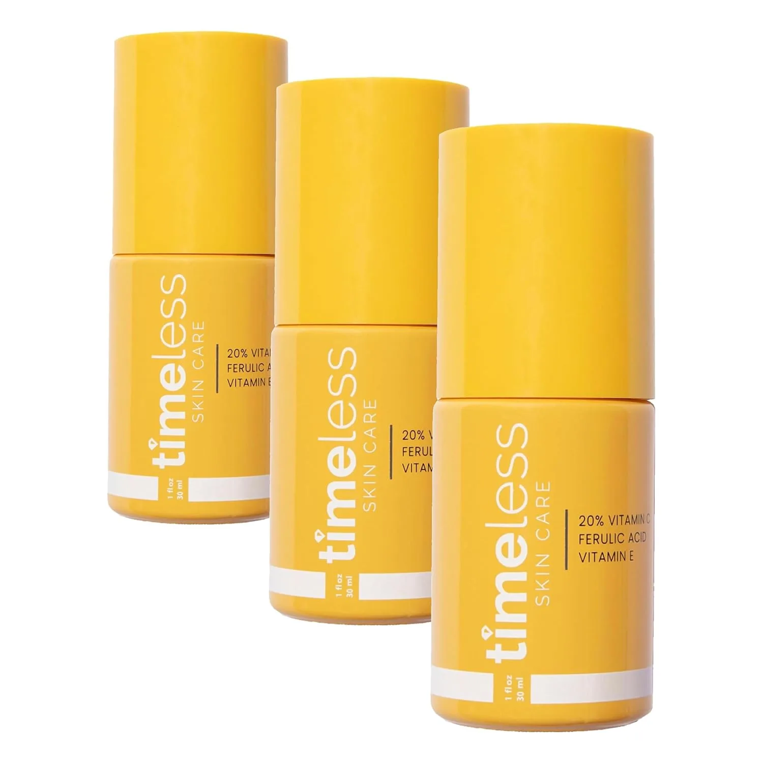 Timeless Skin Care Vitamin C Serum with Vitamin E & Ferulic Acid - Brightening Serum - for Oily & Dry Skin - Fragrance-Free - 1 oz (Pack of 3)