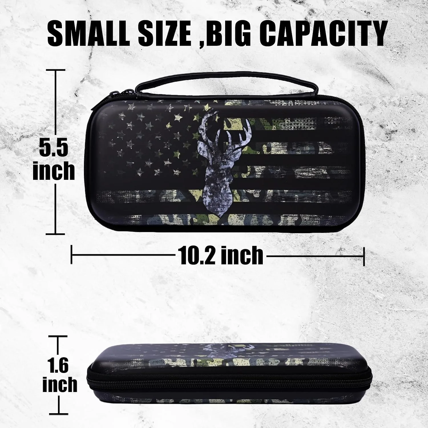 WtallasiSei Camouflage Flag Deer Hunting Carry Case Compatible With Nintendo Switch Lite And Switch Oled, Hard Portable Travel Storage Bag For Accessories Console