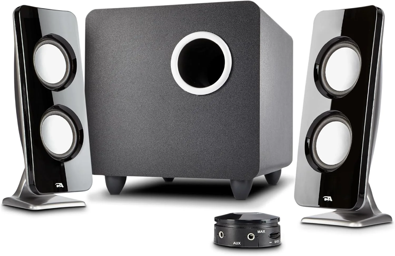 Cyber Acoustics CA-3610 2.1 Multimedia Speaker System with Subwoofer, 62 Watts Peak Power, Strong Bass, Perfect for Music, Movies, and Games