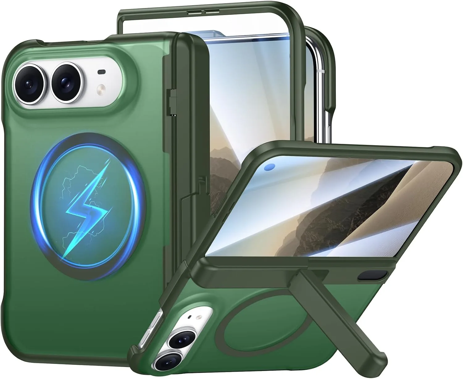 SPIDERCASE Magnetic for iPhone Duo Case, with Stand,Green
