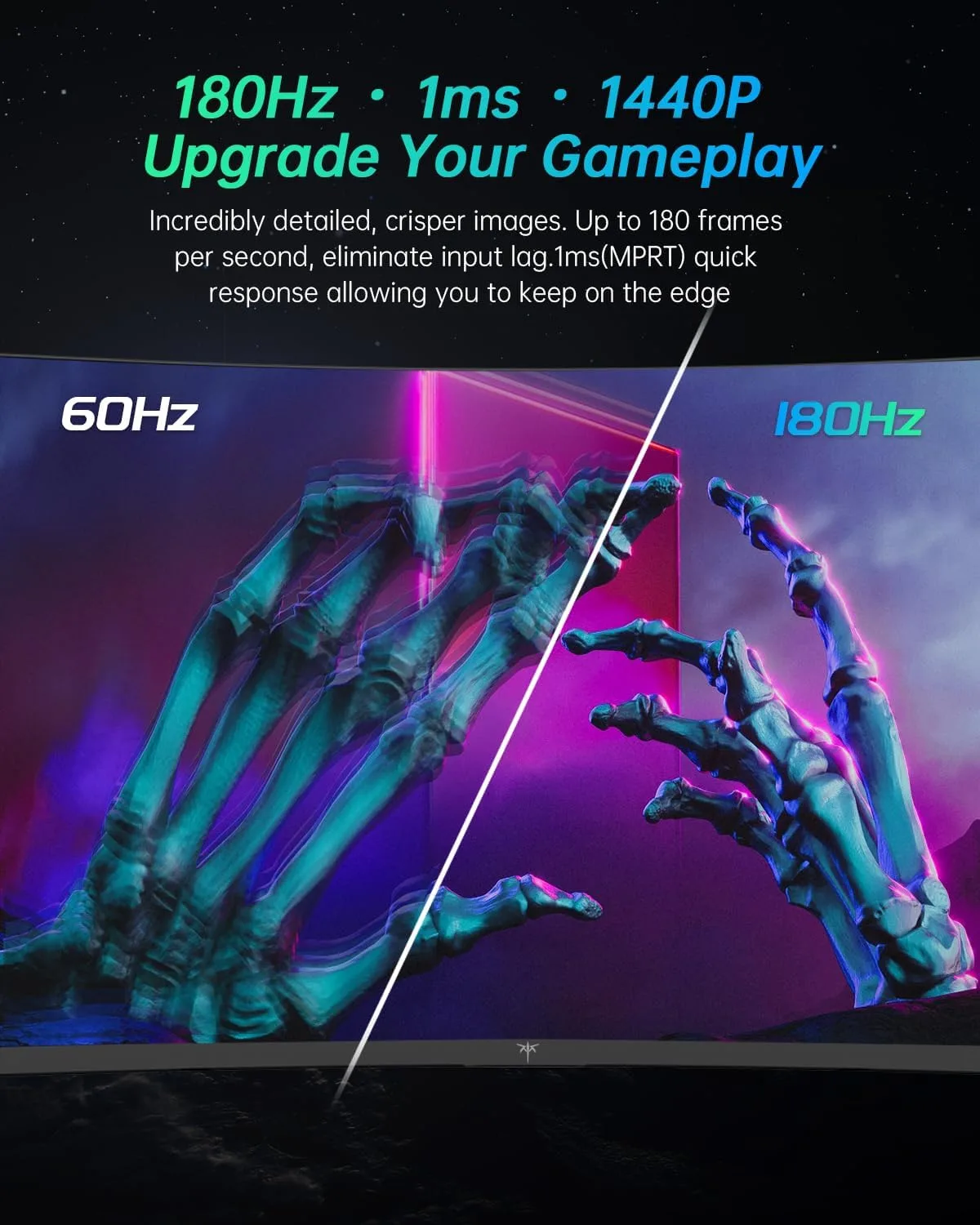 KTC 27 inch Gaming Monitor, 1440P Curved Monitor, 180Hz, 2K, 1500R, H27S17