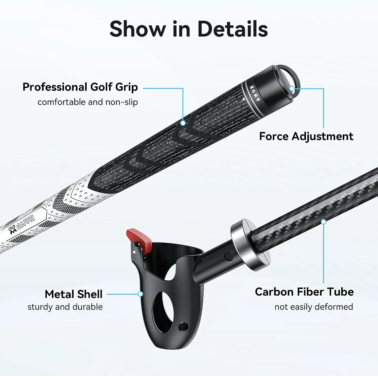 AMVR GA1 31.5 Inch VR Haptic Feedback Golf Club Attachment for Q3/Q3S