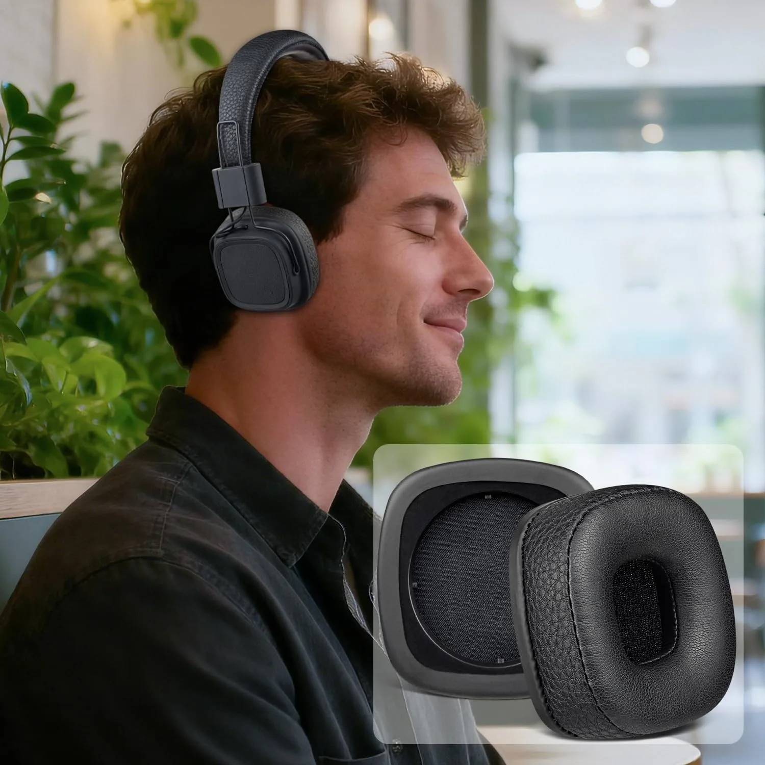 SOULWIT Earpads for Marshall Major I/II/III/IV (1/2/3/4) - Black