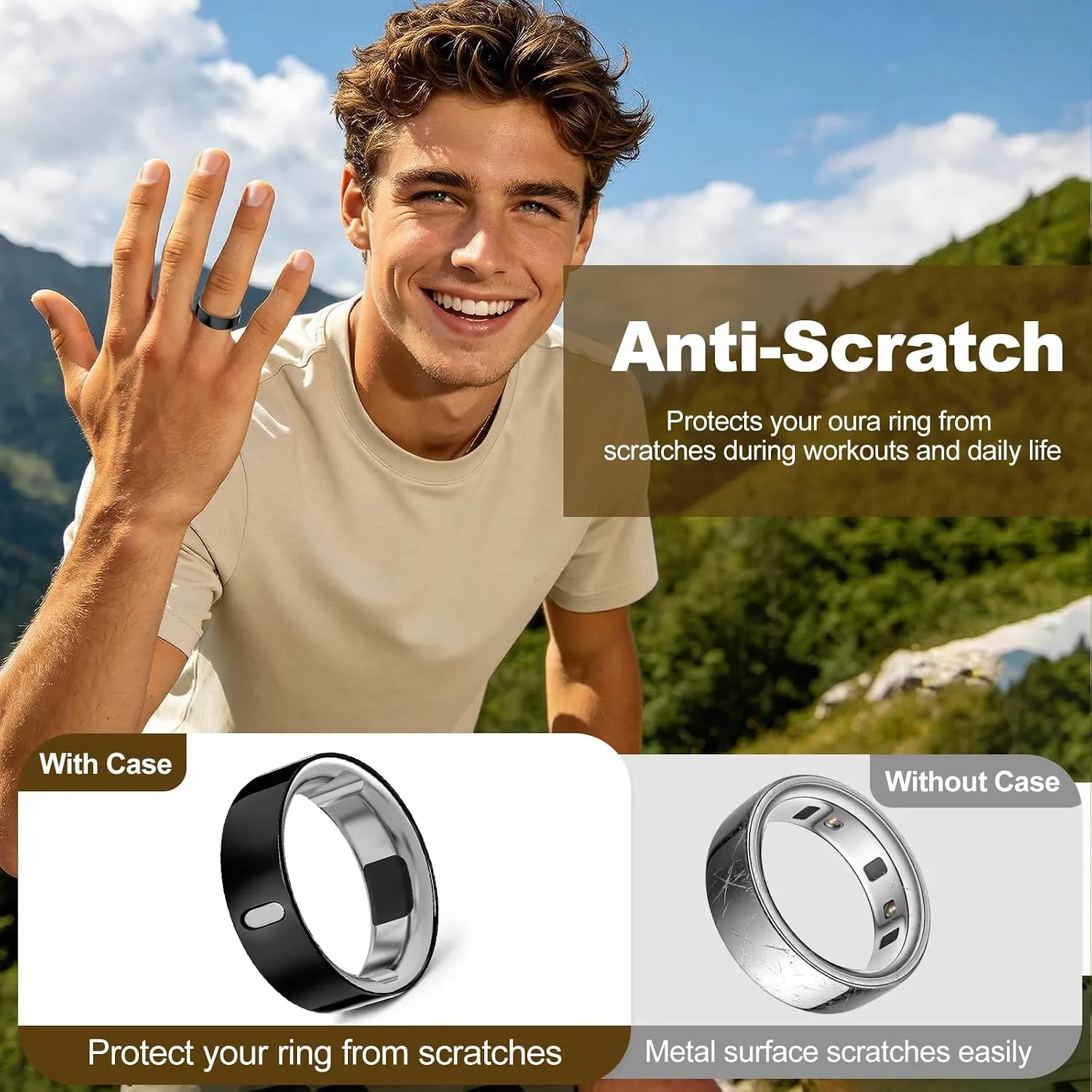 4 Pack Upgraded Ring Covers Compatible with Oura Ring Gen 4/Gen 3 Size 6