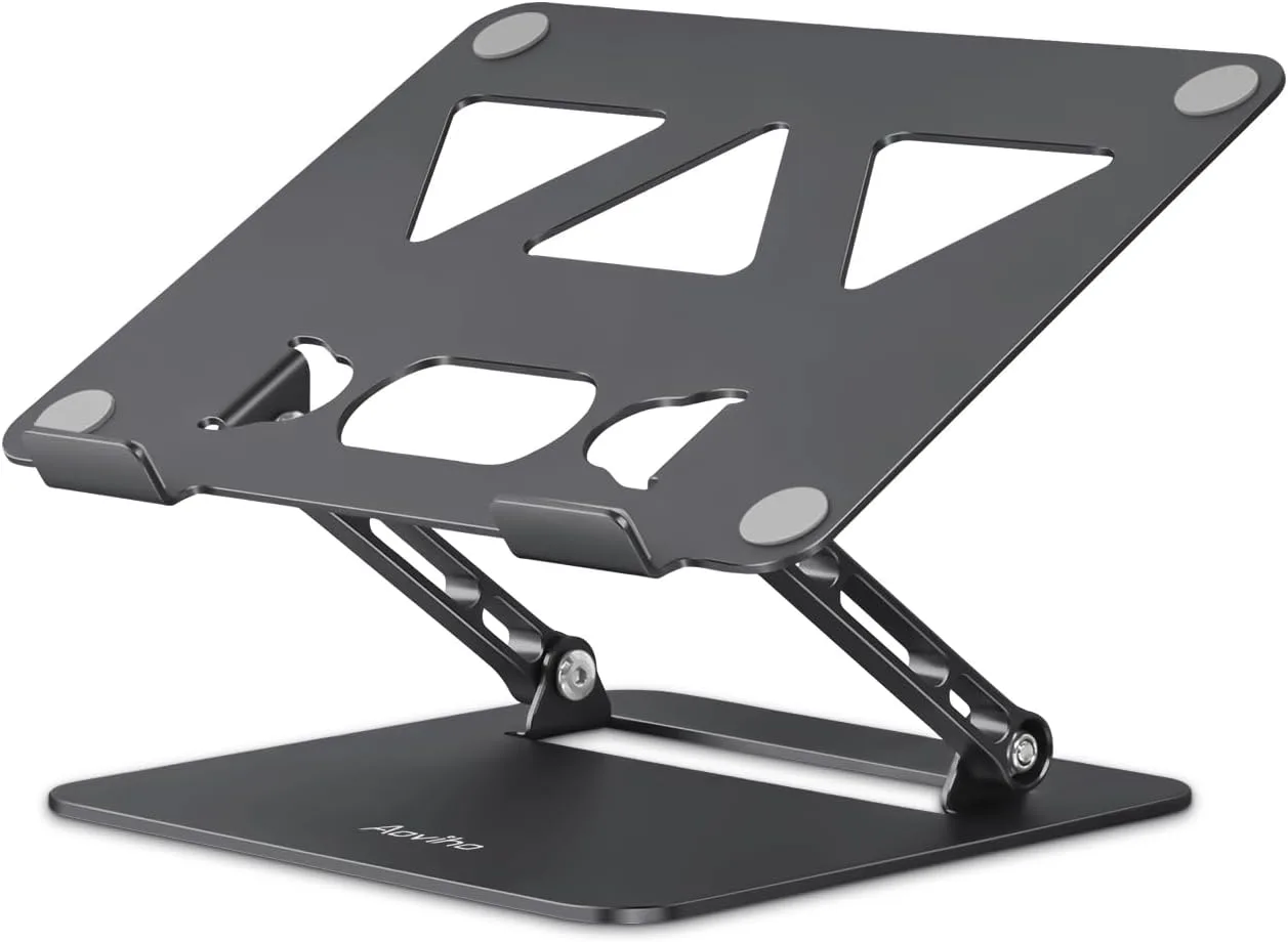 Base para laptop Aoviho ajustable plegable aluminio 10-15.6 pulgadas negro