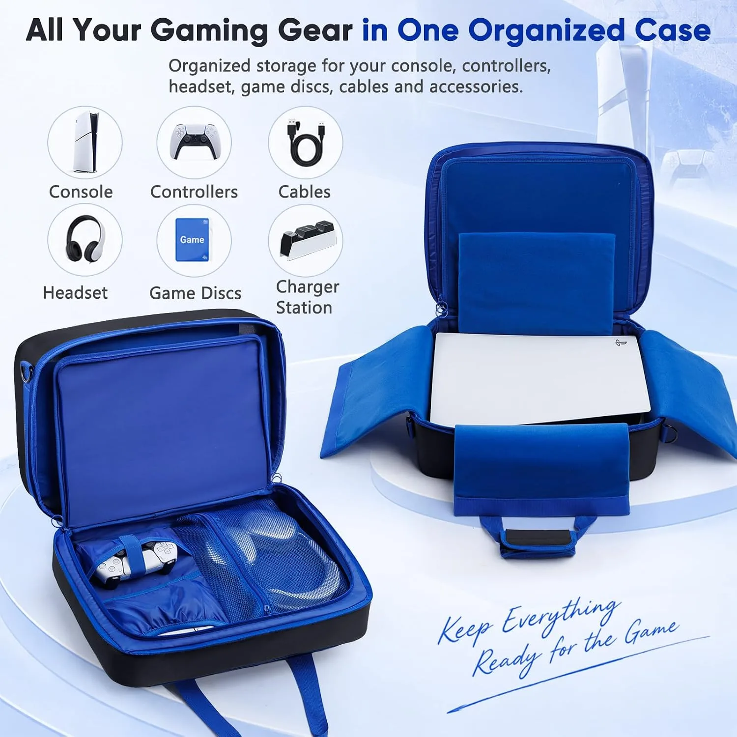 FRECOLSH Carrying Case Compatible with PS5, PS5Pro & PS5 Slim, Travel Bag