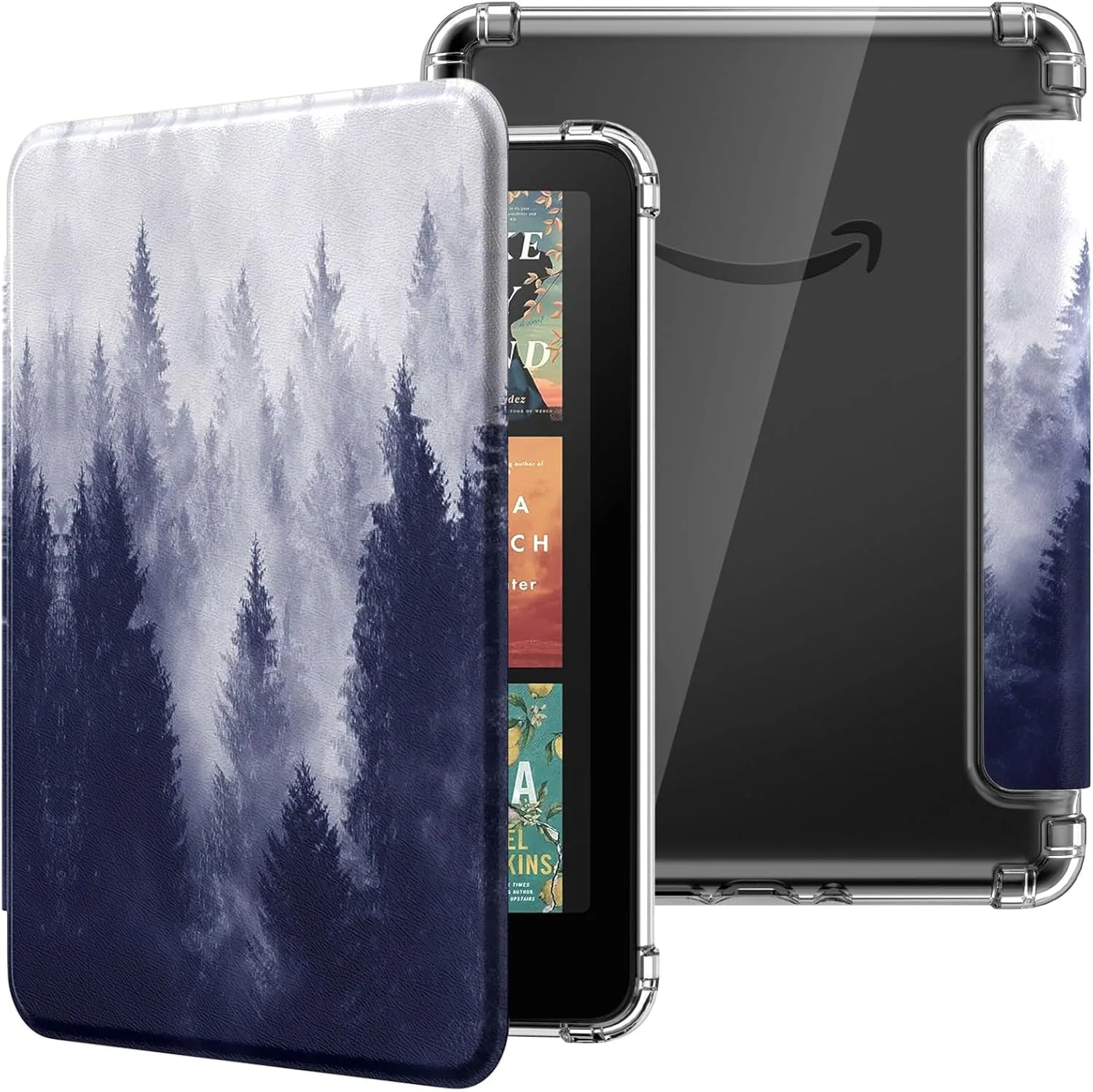 MoKo Case for Kindle Paperwhite 12th Gen & Colorsoft 2024,Gray Forest