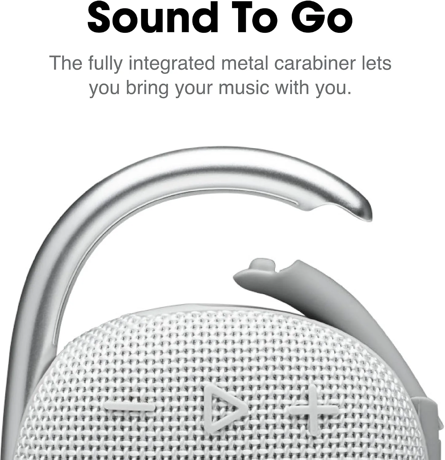 JBL Clip 4 - Portable Mini Bluetooth Speaker, big audio and punchy bass, integrated carabiner, IP67 waterproof and dustproof, 10 hours of playtime, speaker for home, outdoor and travel (White)
