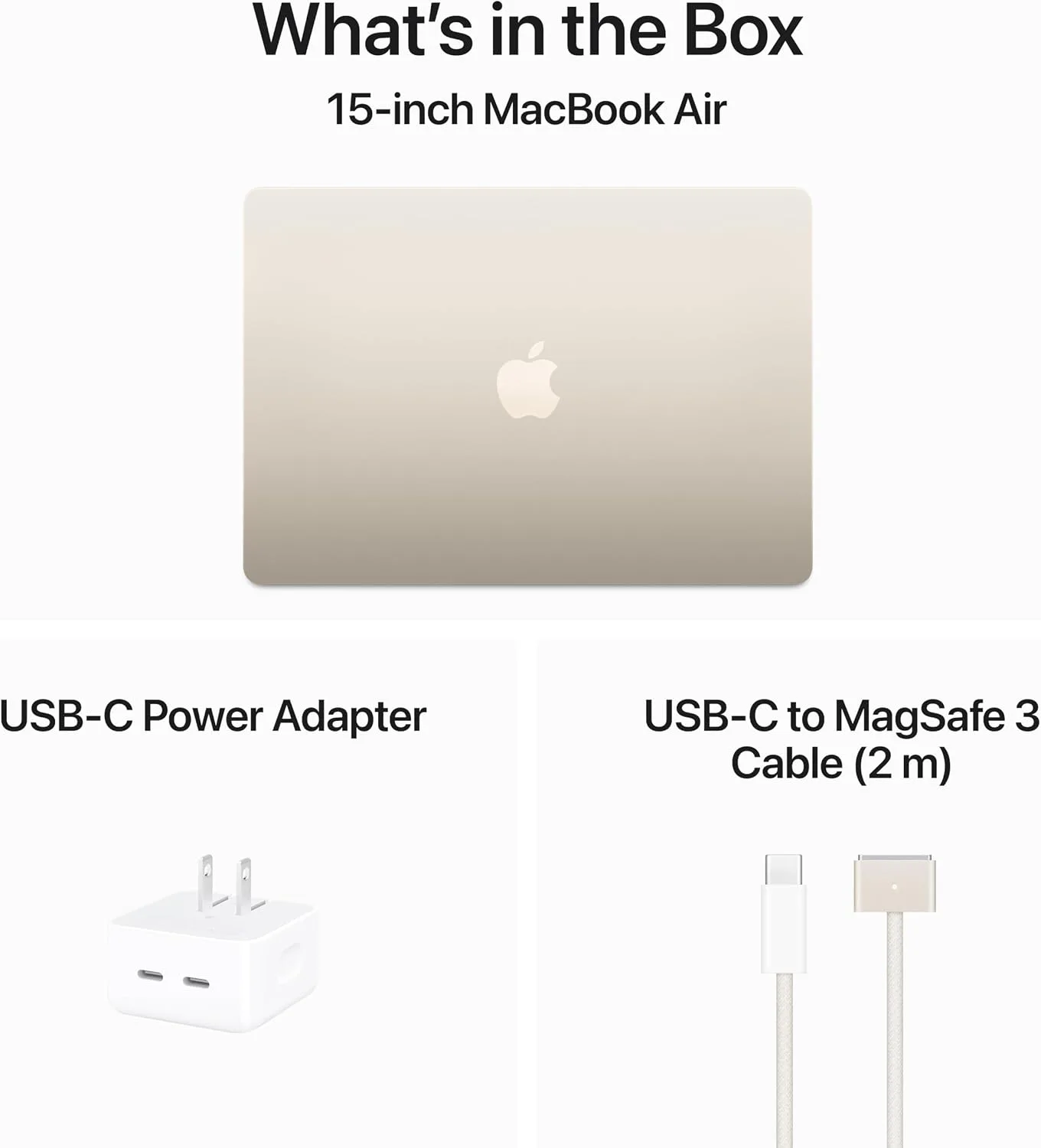 Apple 2024 MacBook Air with Apple M3 Chip, 15-inch, 8GB RAM, 256GB SSD Storage, QWERTY English, Starlight (Renewed)
