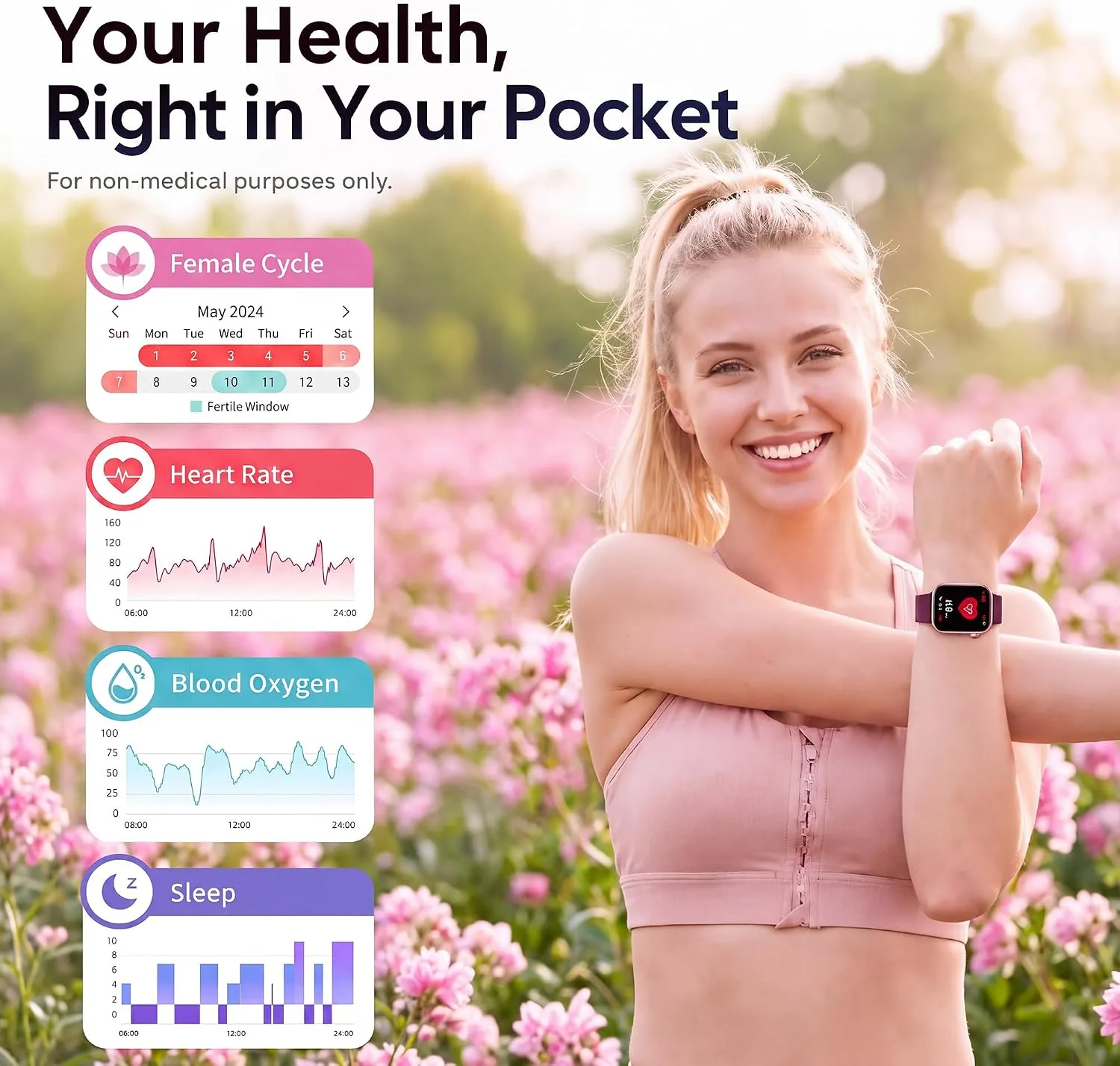 Smart Watch for Women, Bluetooth Answer/Make Calls, 1.83"HD Screen, 2 Bands