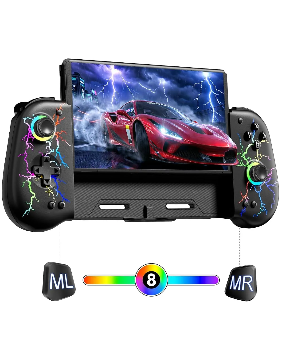 VOYEE Switch Controllers for Switch/OLED, with Hall Effect Joystick Black