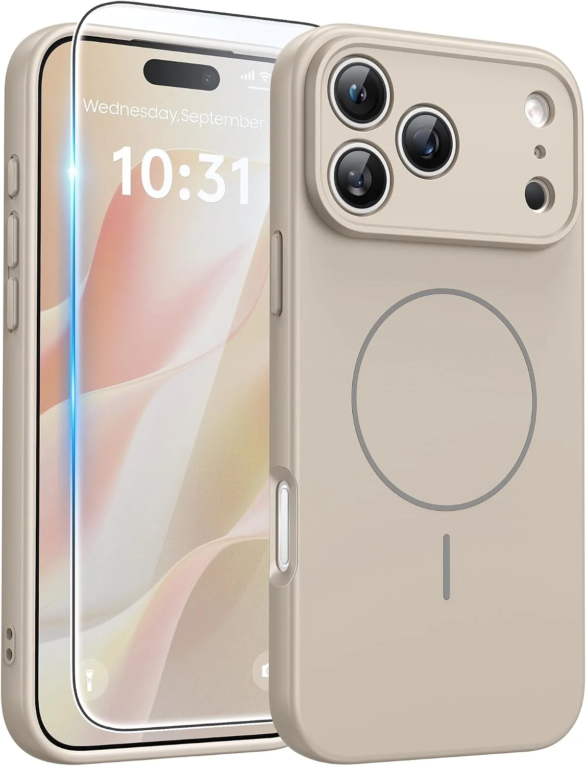 Carcasa Fntcase para iPhone 18 Pro / iPhone 17 Pro compatible con Magsafe Blanco