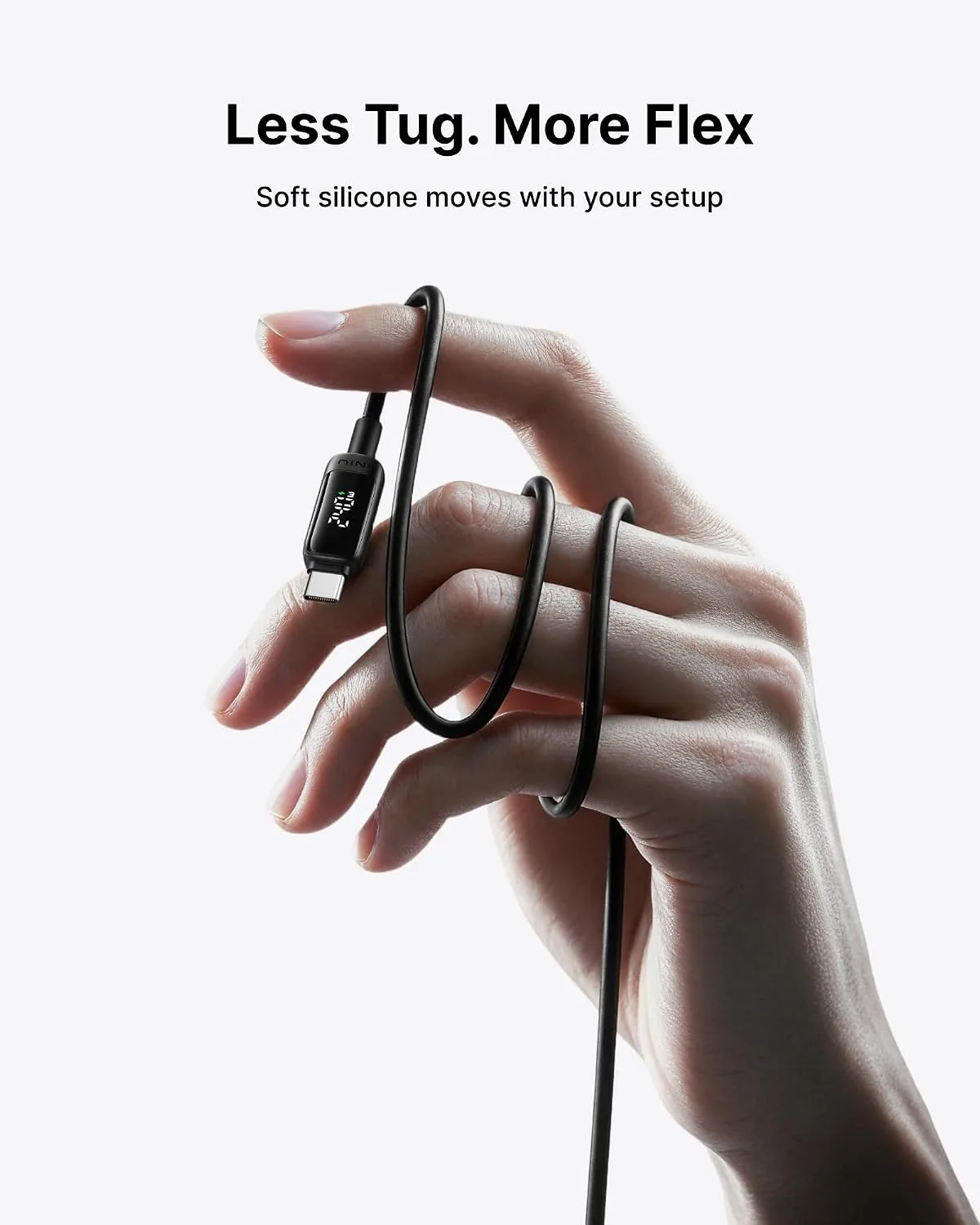 INIU 240W USB C Cable, [2m] LED Display Silicone Type C Fast Charging Cord