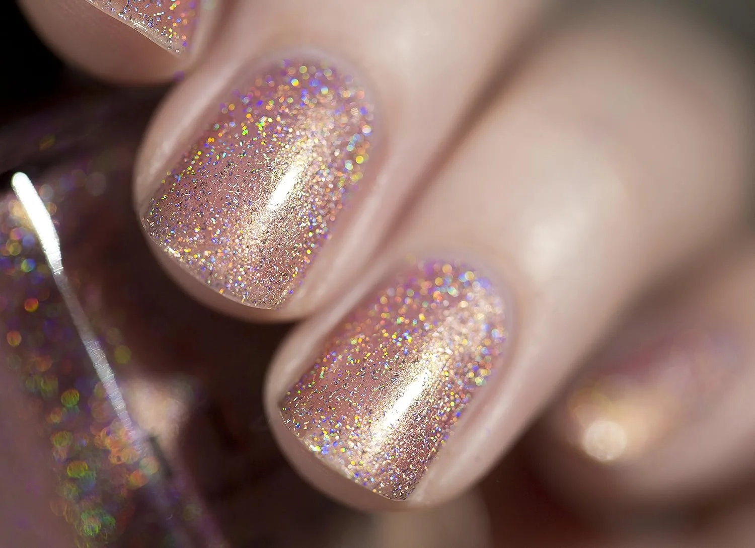 ILNP Ballet Slipper - Soft Pink Holographic Nail Polish, Ballet Pink Shimmer Polish, Vegan, Non-Toxic, Cruelty Free