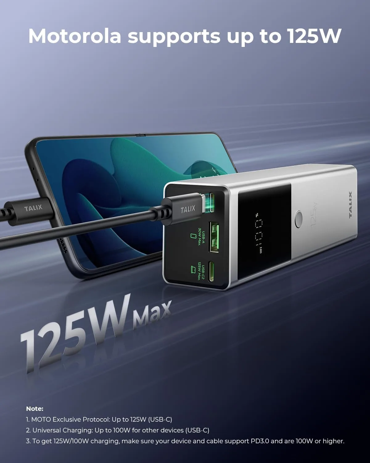 Fast Charging Power Bank Bundle, 125W 12800mAh Laptop Battery Pack with 240W USB-C Retractable Cable, 3-Port PD Charger for MacBook iPhone 17 Samsung Lenovo Travel