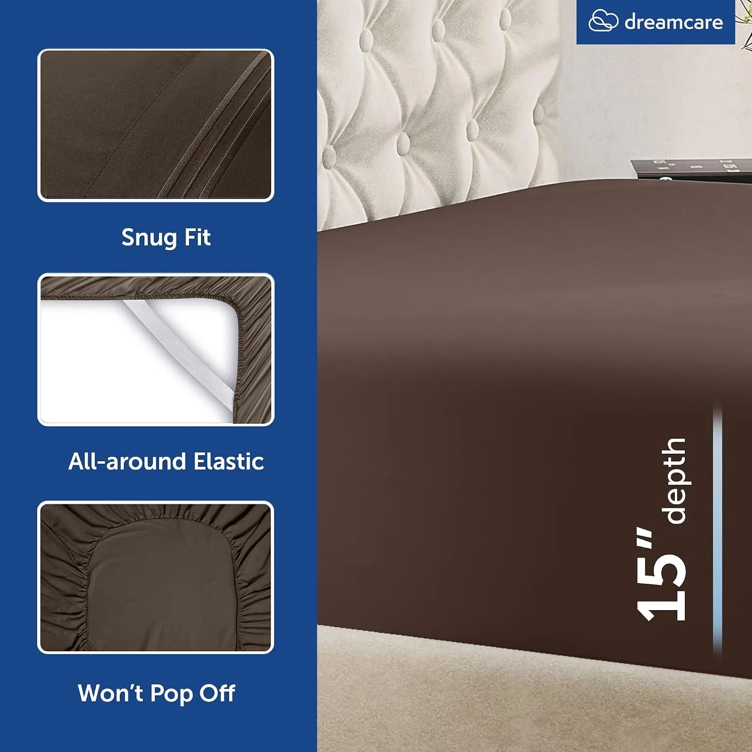 DREAMCARE King Size Sheets Set - 6 pcs Breathable Cooling Sheets King Size