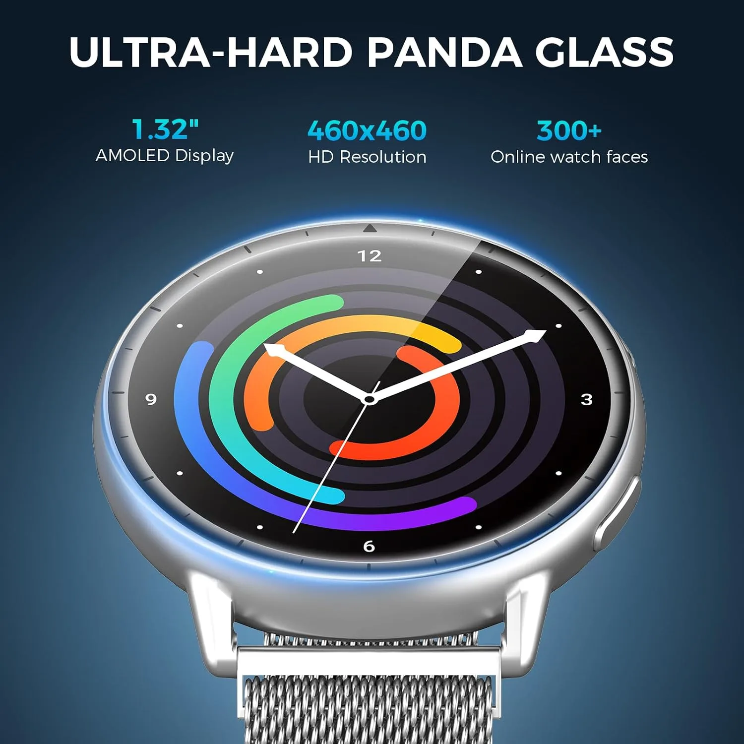 EGQINR GPS Smart Watch for Men Women, 1.32" AMOLED, 5ATM Fitness Tracker