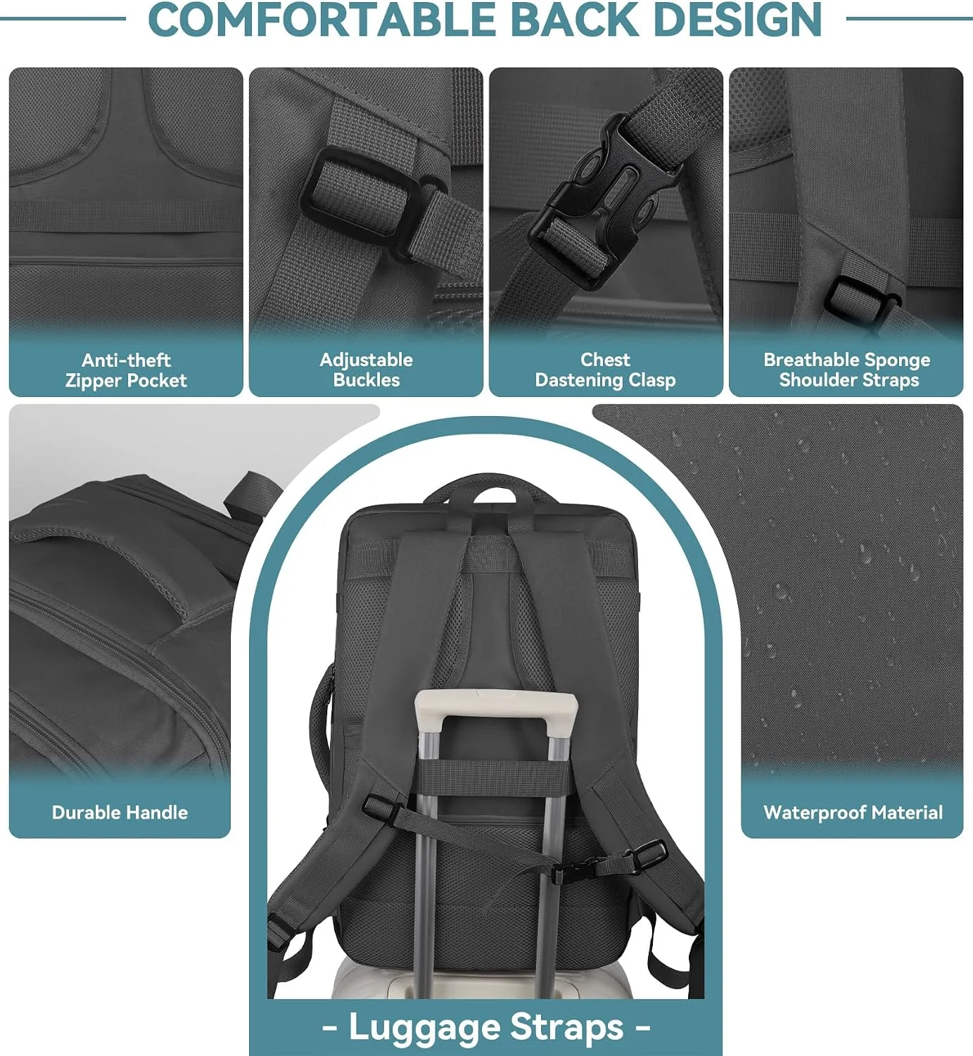Travel Backpack, Expandable Big Carry On Backpack for Men Airline Approved