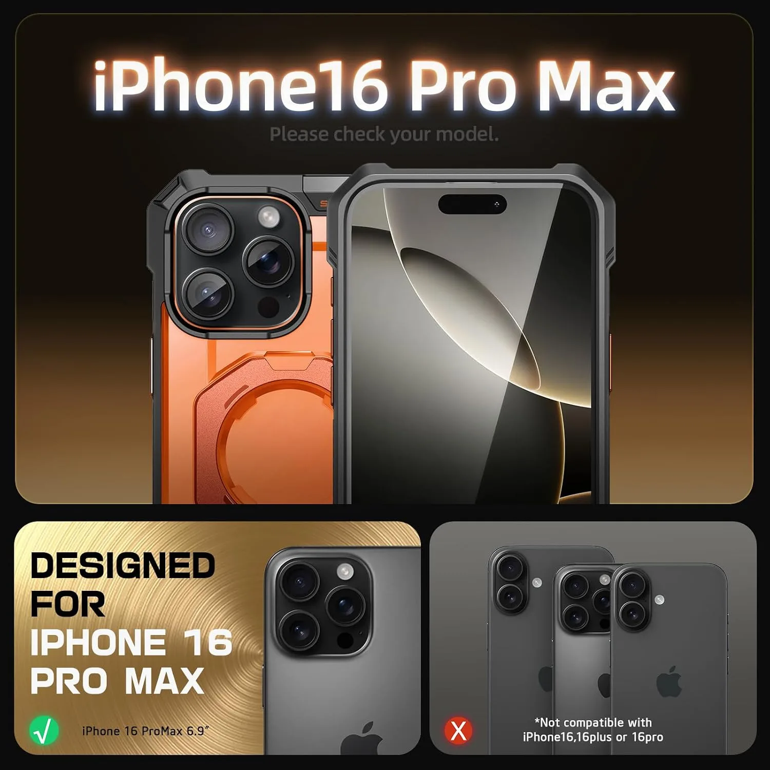 SUPCASE for iPhone 16 Pro Max Case with Camera Control Button, Magma