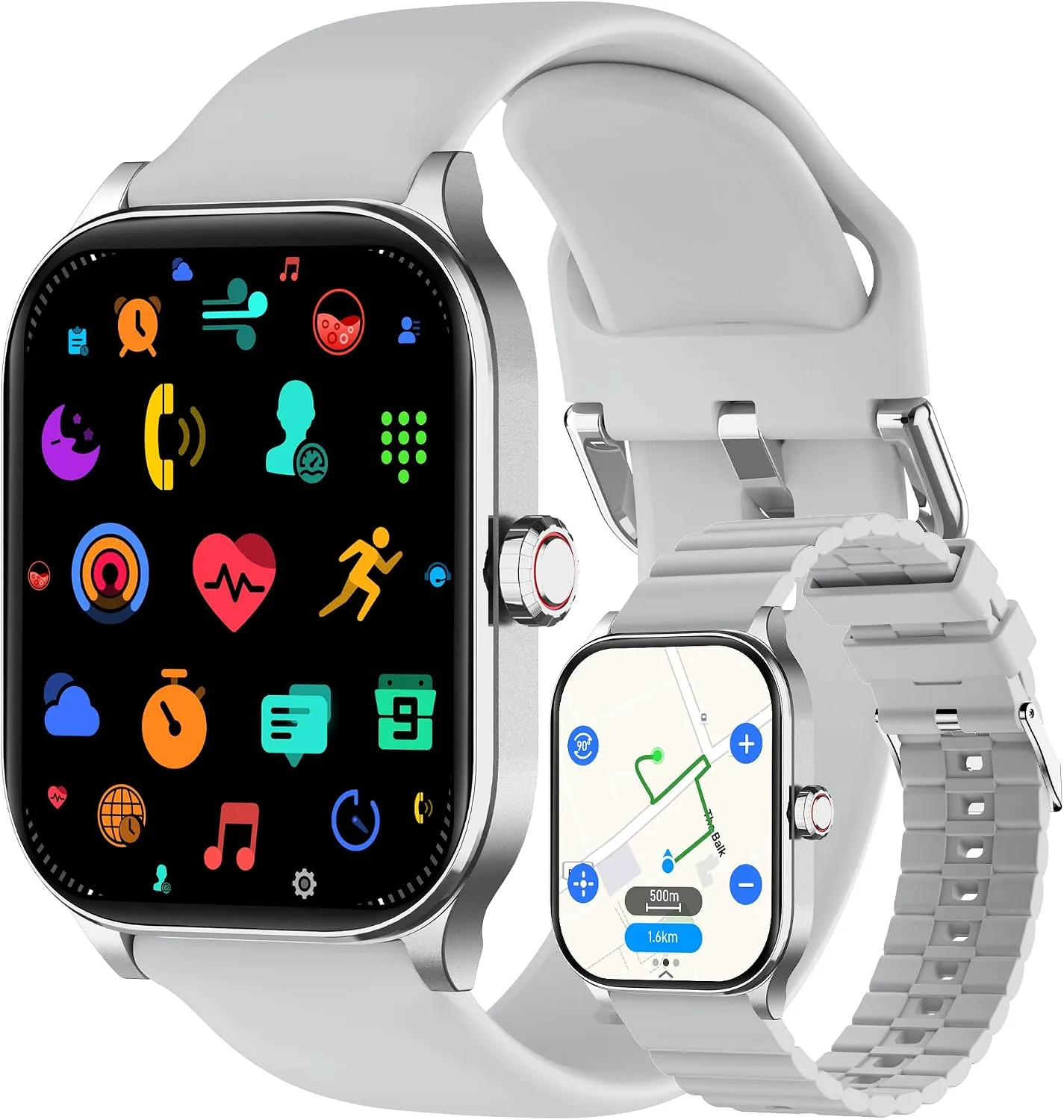 Smart Watch, GPS & Free Maps, 1.96" HD Screen, AI, Bluetooth Call & Text