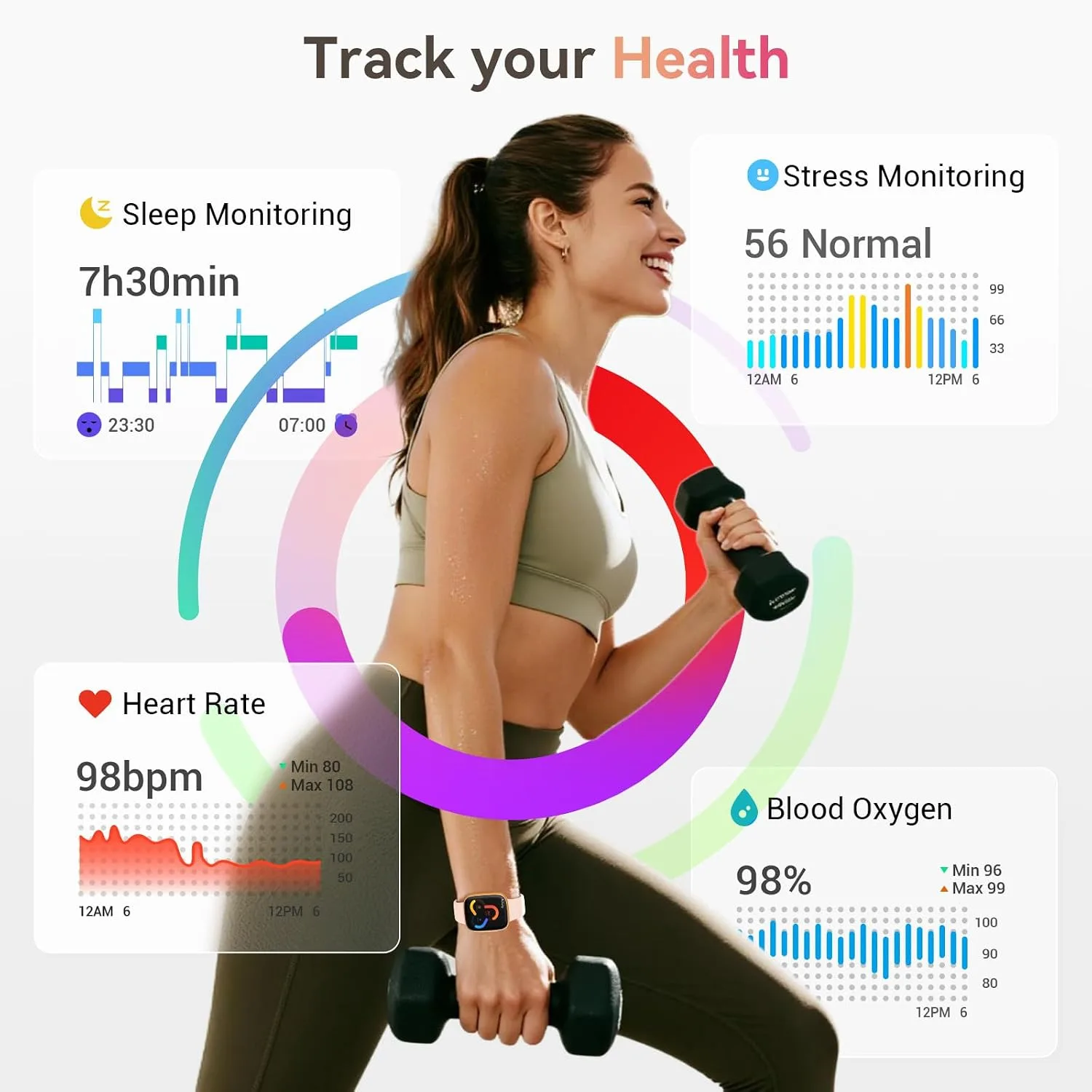 Smart Watch for Women, Answer/Make Call, 1.85" AMOLED Always-On Screen