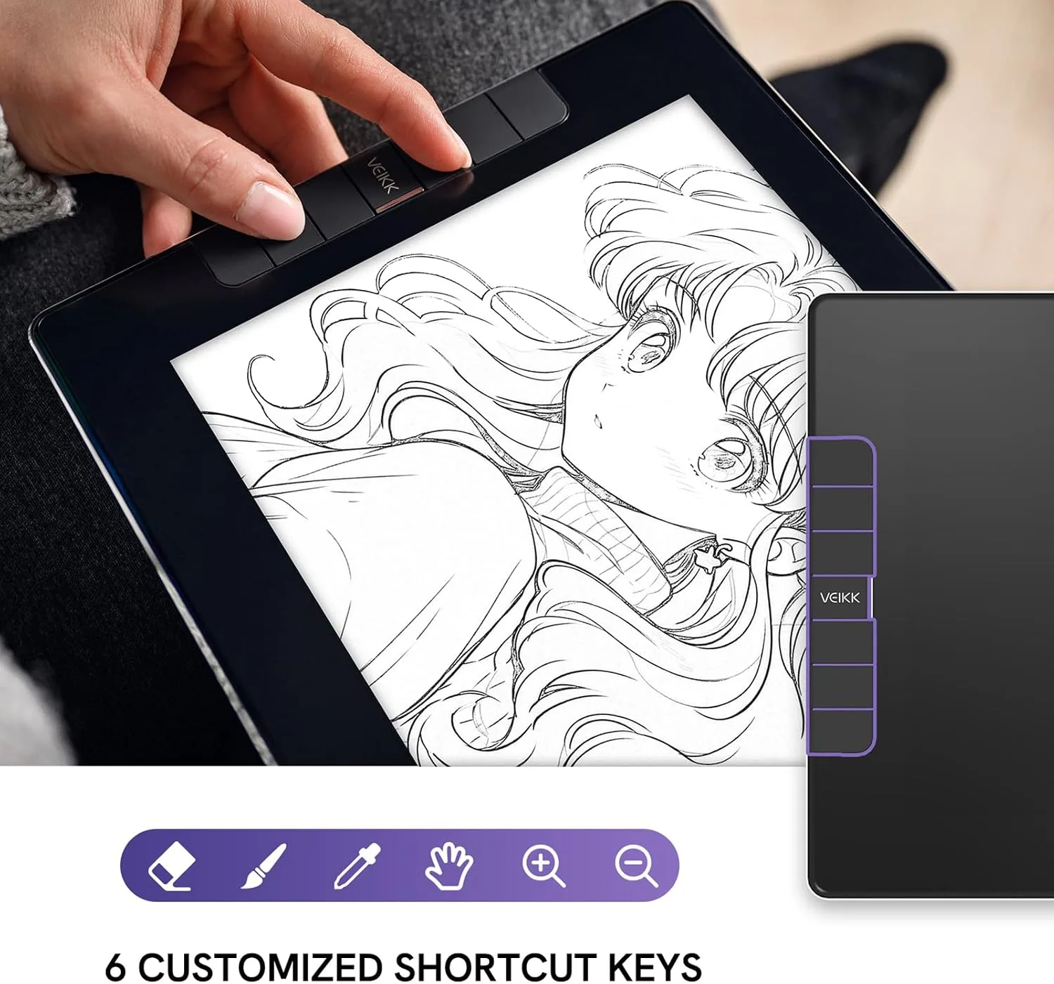 VEIKK VK1200 V2 Drawing Tablet with Screen,11.6'', 8192 Pressure Sentivity