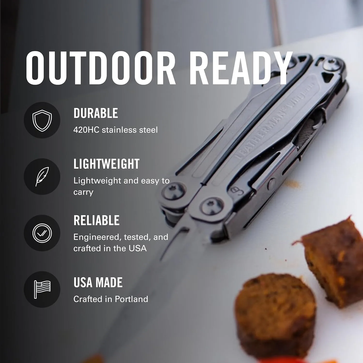 LEATHERMAN Wingman Multi-Tool, Spring-Action Pliers and Scissors, Stainless