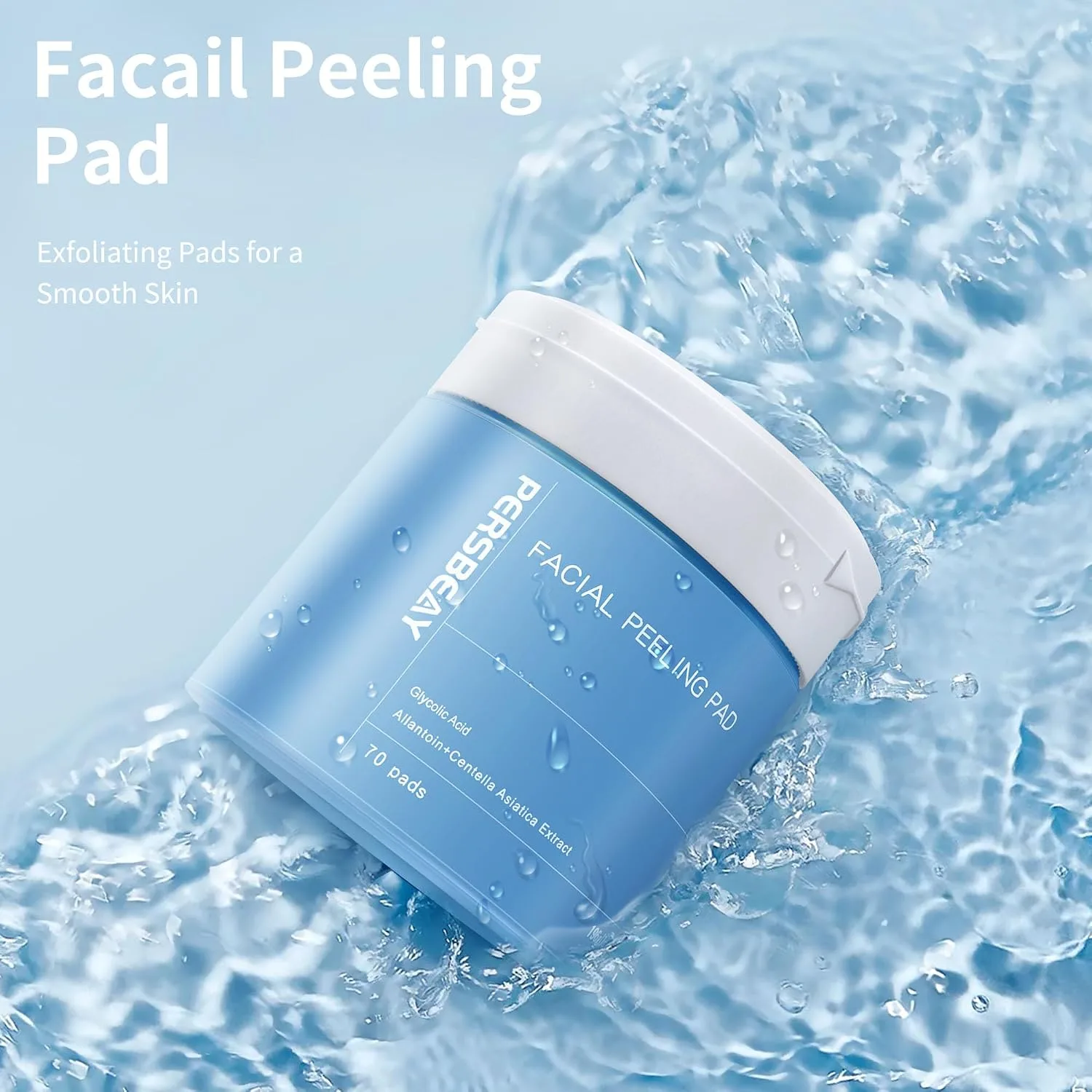 Glycolic Acid Pads, Exfoliating Toner Pads for Facial Radiance, Dual Action Gentle Face Pad for Deep Cleaning Effect |Peels & Daily Skin Renewal |Salicylic Acid & Vitamins B3 |70 Count