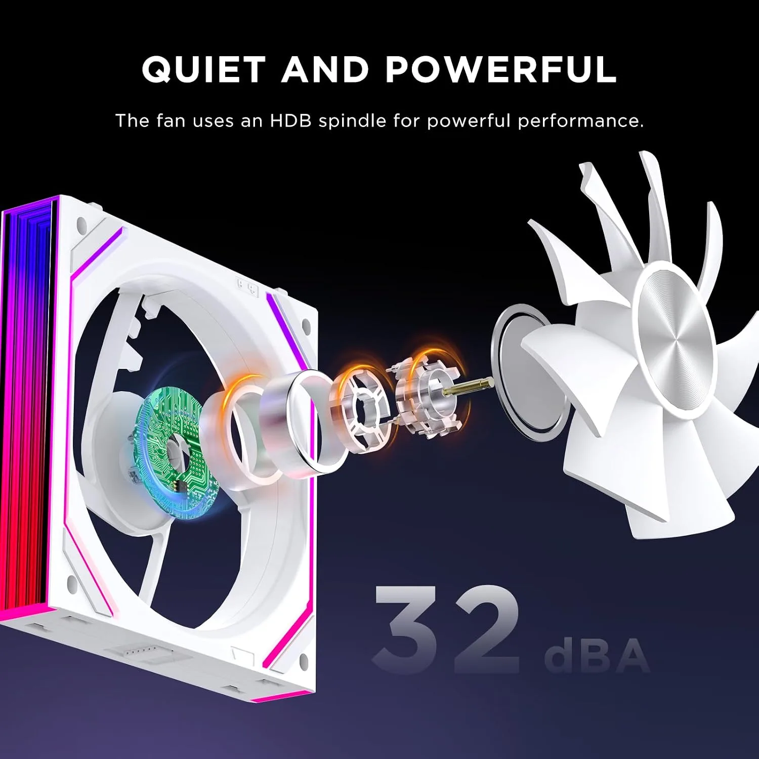 Interstellar V2 RS 120mm PC Reverse Blade Case Fan Infinity Mirror Module Daisy-Chain ARGB Fan Triple Pack Suitable Computer Cooling Fans 360mm AIO Cooler(White-3Pack)