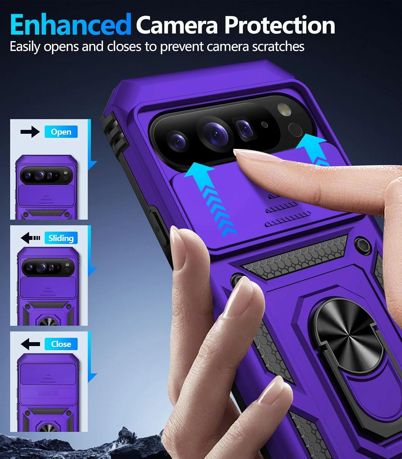 Taisairu for Google Pixel 11 Pro XL Case with Screen Protector,Purple