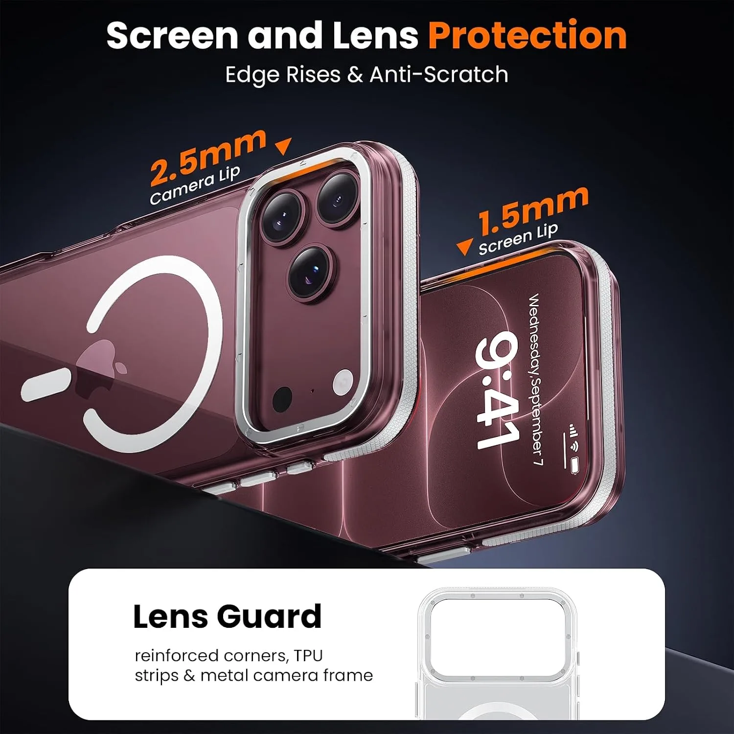 toushion 3 in 1 for iPhone 18 Pro Case Clear Bumper