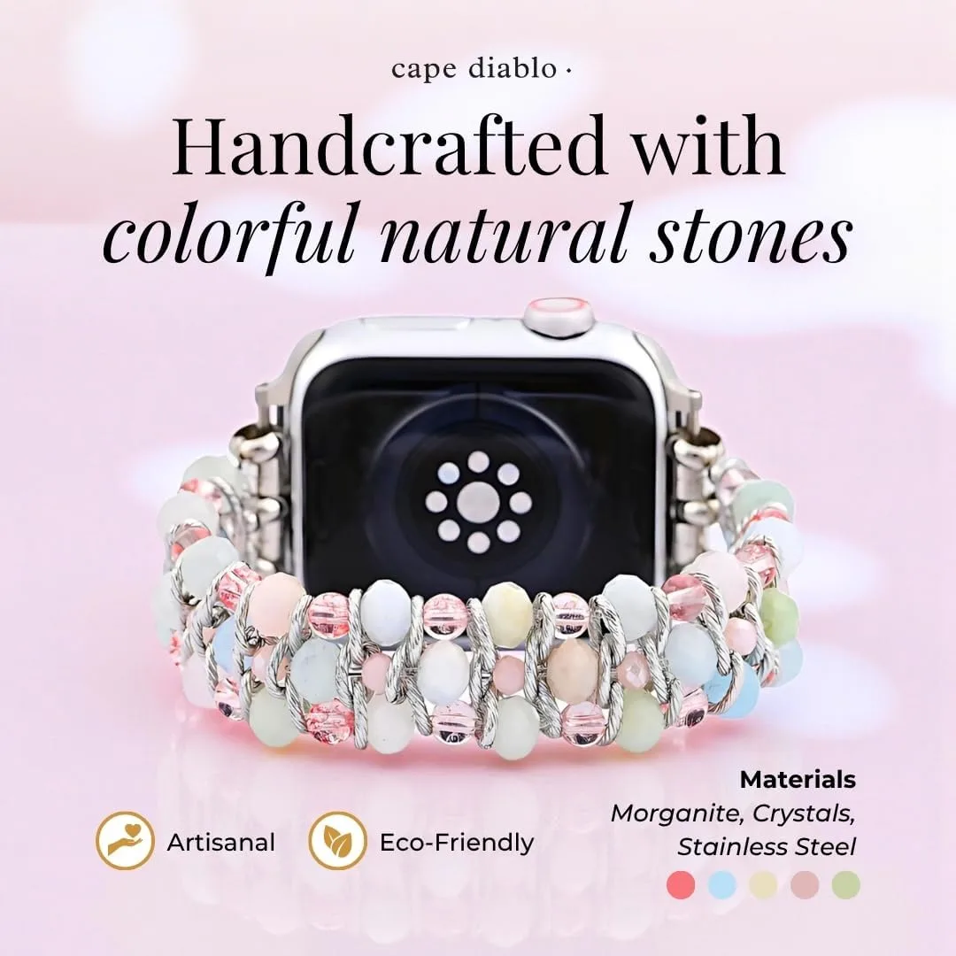 Cape Diablo Smart Watch Band for Women - Handmade Gemstone Strap - Compatible with 38mm-45mm Apple Faces